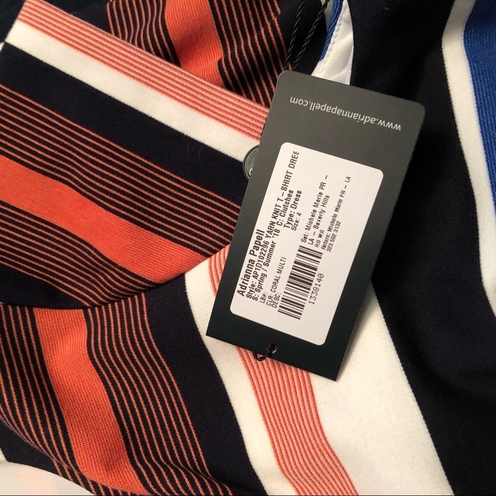 Adrianna Papell Striped Knit Sheath Dress NWT Sz-4 - Picture 4 of 4